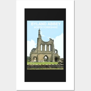 Byland Abbey, North Yorkshire UK. Travel poster Posters and Art